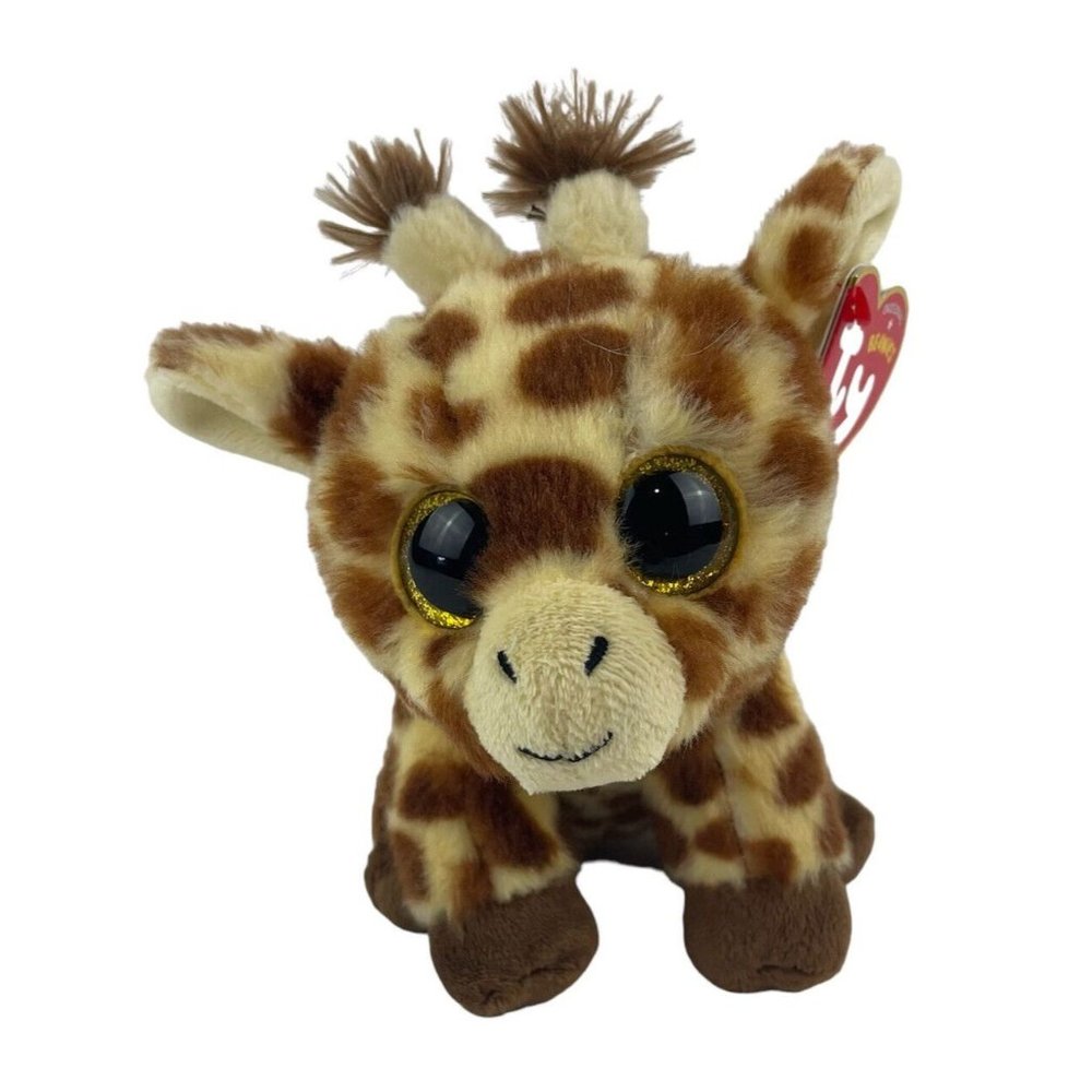 Ty VelveTy Beanies‎ Peaches Giraffe 7” Plush w/Tags Gold Glitter Eyes HTF